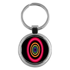 Neon Light Abstract Pattern Lines Key Chains (round)  by Sapixe