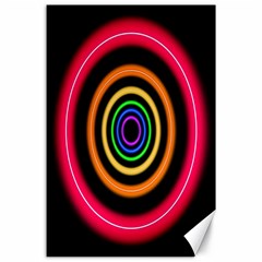 Neon Light Abstract Pattern Lines Canvas 24  X 36  by Sapixe