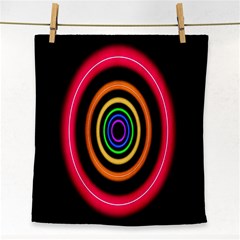 Neon Light Abstract Pattern Lines Face Towel by Sapixe