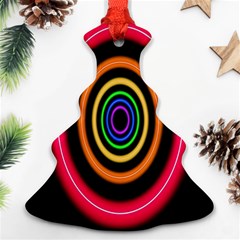 Neon Light Abstract Pattern Lines Ornament (christmas Tree)  by Sapixe