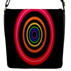 Neon Light Abstract Pattern Lines Flap Closure Messenger Bag (s) by Sapixe