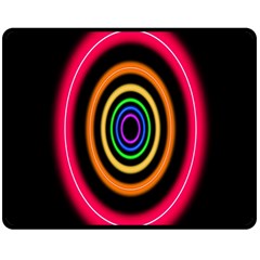 Neon Light Abstract Pattern Lines Double Sided Fleece Blanket (medium)  by Sapixe