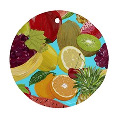 Fruit Picture Drawing Illustration Ornament (round) by Sapixe