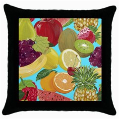 Fruit Picture Drawing Illustration Throw Pillow Case (black) by Sapixe