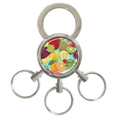 Fruit Picture Drawing Illustration 3-ring Key Chains by Sapixe