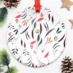 Watercolor Tablecloth Fabric Design Round Ornament (Two Sides) Front