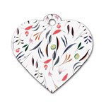 Watercolor Tablecloth Fabric Design Dog Tag Heart (One Side) Front