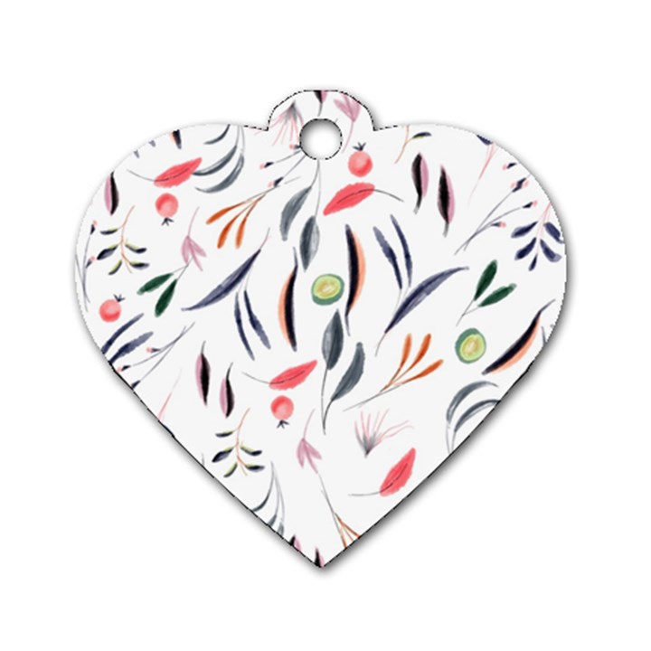 Watercolor Tablecloth Fabric Design Dog Tag Heart (One Side)