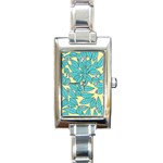 Leaves Dried Leaves Stamping Rectangle Italian Charm Watch Front