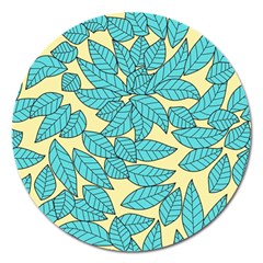 Leaves Dried Leaves Stamping Magnet 5  (Round)