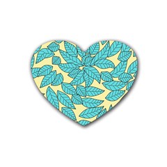 Leaves Dried Leaves Stamping Rubber Coaster (Heart) 