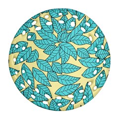 Leaves Dried Leaves Stamping Ornament (Round Filigree)