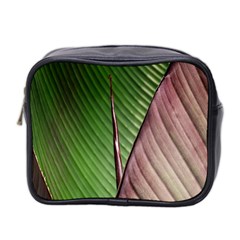 Leaf Banana Leaf Greenish Lines Mini Toiletries Bag (two Sides) by Sapixe