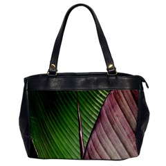 Leaf Banana Leaf Greenish Lines Oversize Office Handbag by Sapixe