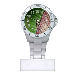 Leaf Banana Leaf Greenish Lines Plastic Nurses Watch by Sapixe