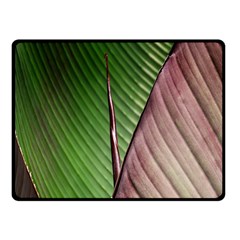 Leaf Banana Leaf Greenish Lines Double Sided Fleece Blanket (small)  by Sapixe