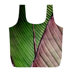 Leaf Banana Leaf Greenish Lines Full Print Recycle Bag (l) by Sapixe