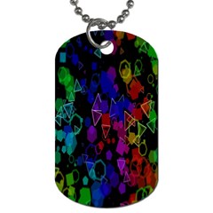 Rainbow Pattern Geometric Texture Dog Tag (two Sides) by Sapixe