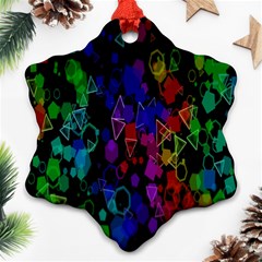 Rainbow Pattern Geometric Texture Ornament (snowflake) by Sapixe