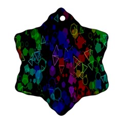 Rainbow Pattern Geometric Texture Snowflake Ornament (two Sides)