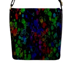 Rainbow Pattern Geometric Texture Flap Closure Messenger Bag (l) by Sapixe