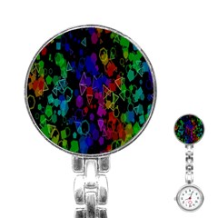 Rainbow Pattern Geometric Texture Stainless Steel Nurses Watch by Sapixe