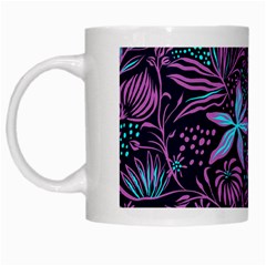 Stamping Pattern Leaves Drawing White Mugs by Sapixe