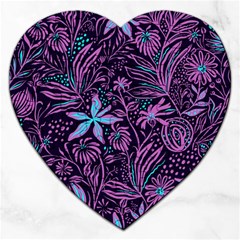 Stamping Pattern Leaves Drawing Jigsaw Puzzle (heart) by Sapixe