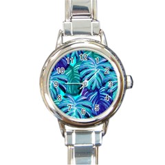 Leaves Tropical Palma Jungle Round Italian Charm Watch by Sapixe