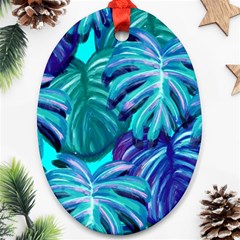 Leaves Tropical Palma Jungle Ornament (oval) by Sapixe