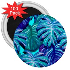 Leaves Tropical Palma Jungle 3  Magnets (100 Pack) by Sapixe