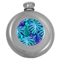 Leaves Tropical Palma Jungle Round Hip Flask (5 Oz) by Sapixe