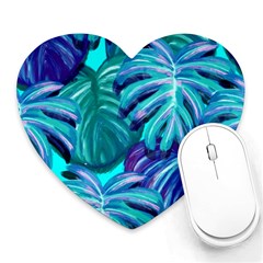 Leaves Tropical Palma Jungle Heart Mousepads by Sapixe