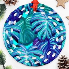 Leaves Tropical Palma Jungle Ornament (round Filigree) by Sapixe