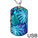 Leaves Tropical Palma Jungle Dog Tag USB Flash (Two Sides) Front