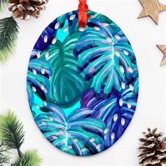 Leaves Tropical Palma Jungle Ornament (oval Filigree) by Sapixe