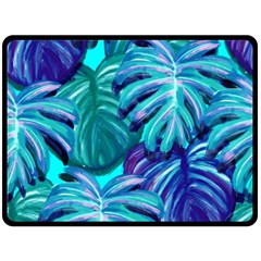 Leaves Tropical Palma Jungle Double Sided Fleece Blanket (large)  by Sapixe