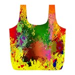 Embroidery Dab Color Spray Full Print Recycle Bag (L) Back