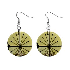 Window About Glass Metal Weathered Mini Button Earrings by Sapixe