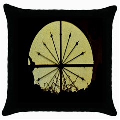 Window About Glass Metal Weathered Throw Pillow Case (black) by Sapixe