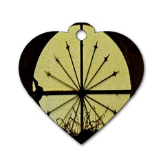 Window About Glass Metal Weathered Dog Tag Heart (two Sides) by Sapixe