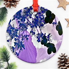 Blossom Bloom Floral Design Round Ornament (two Sides) by Sapixe