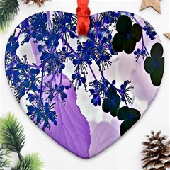 Blossom Bloom Floral Design Heart Ornament (two Sides) by Sapixe