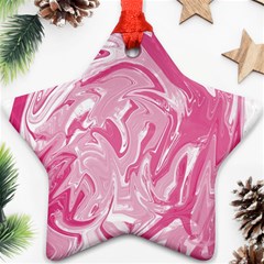 Pink Marble Painting Texture Pattern Ornament (star) by Sapixe