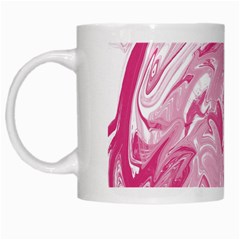 Pink Marble Painting Texture Pattern White Mugs by Sapixe