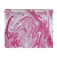 Pink Marble Painting Texture Pattern Cosmetic Bag (xl) by Sapixe