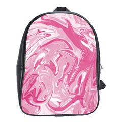 Pink Marble Painting Texture Pattern School Bag (large) by Sapixe