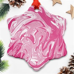 Pink Marble Painting Texture Pattern Ornament (snowflake) by Sapixe