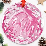 Pink Marble Painting Texture Pattern Round Filigree Ornament (Two Sides) Front