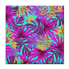 Tropical Greens Leaves Design Tile Coasters by Sapixe